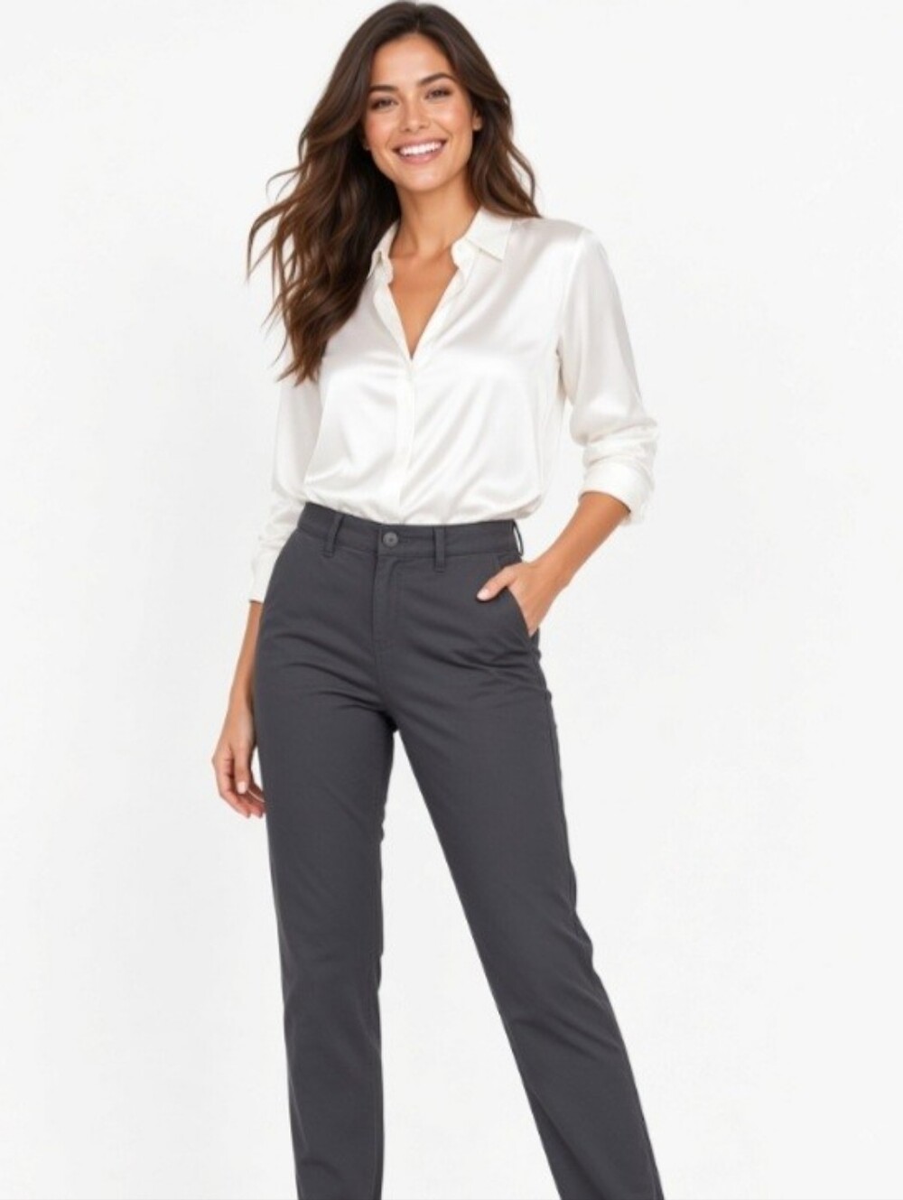 Nwt Eddie Bauer Women Cotton Wash Boyfriend Mid Rise Slim Pants Charcoal Gray 6